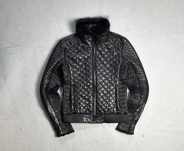 Prada Damen Lederjacke mit Fell (M WOMEN)