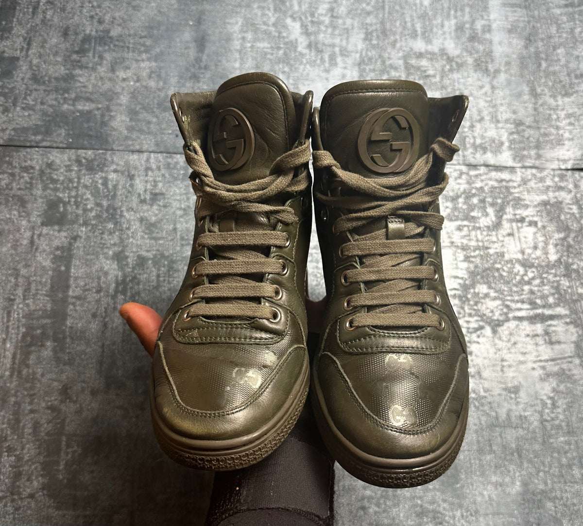 Gucci High Top Sneaker Khaki (36 WOMEN)