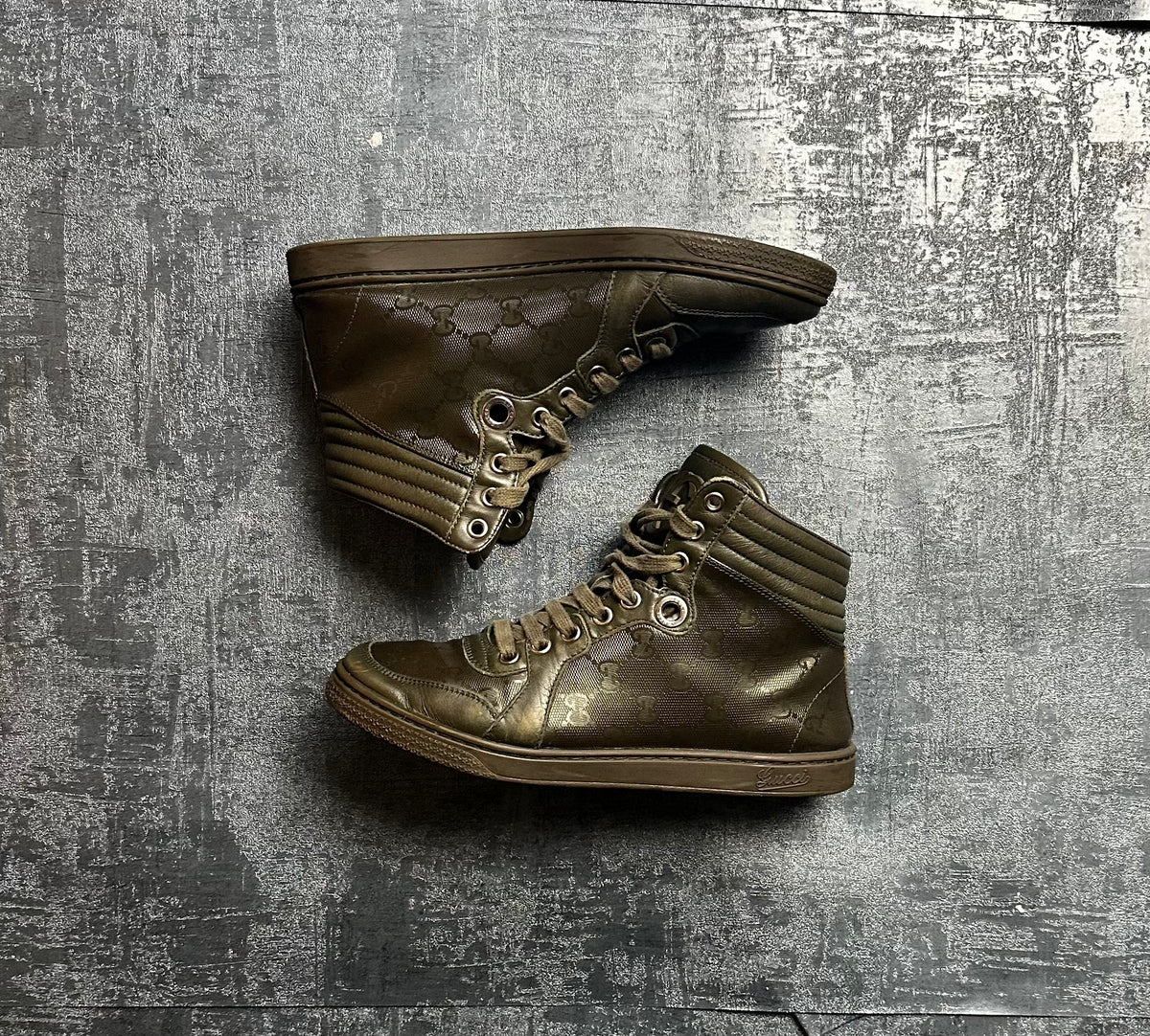 Gucci High Top Sneaker Khaki (36 WOMEN)