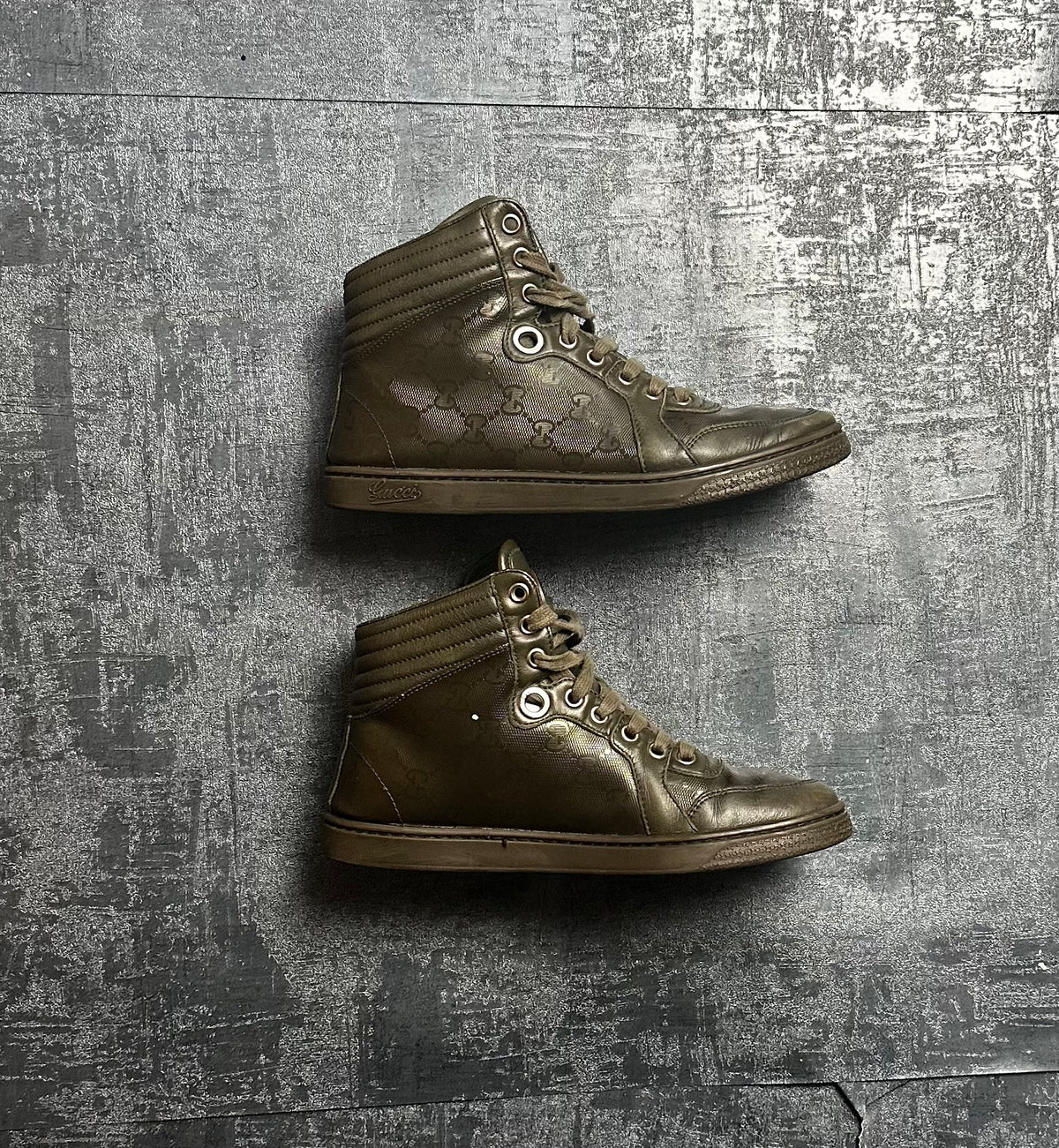 Gucci High Top Sneaker Khaki (36 WOMEN)