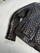Prada Damen Lederjacke mit Fell (M WOMEN)