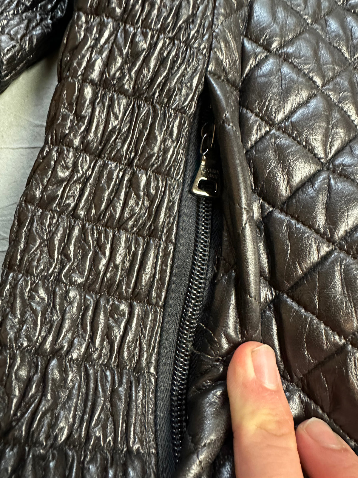 Prada Damen Lederjacke mit Fell (M WOMEN)