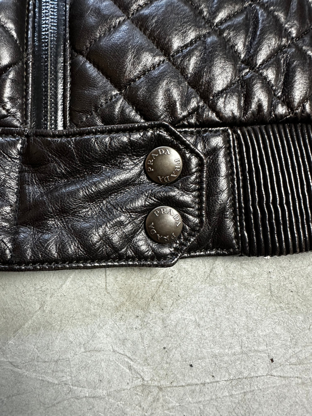 Prada Damen Lederjacke mit Fell (M WOMEN)