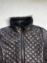 Prada Damen Lederjacke mit Fell (M WOMEN)
