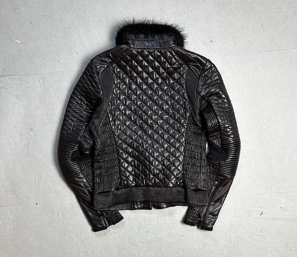 Prada Damen Lederjacke mit Fell (M WOMEN)