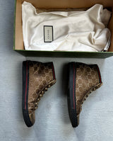 Golden High Top Gucci Monogram Sneaker (37 WOMEN)