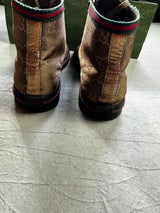 Golden High Top Gucci Monogram Sneaker (37 WOMEN)
